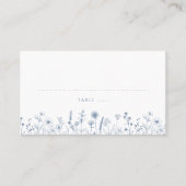Simple Minimalist Periwinkle Wildflower Wedding プレイスカード (正面)