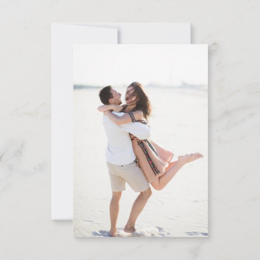 Simple Minimalist Periwinkle Wildflower Wedding 出欠カード (裏面)