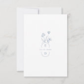 Simple Minimalist Periwinkle Wildflower Wedding RS 出欠カード (裏面)