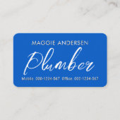 Simple Minimalist Plumber In Blue Layer 名刺 (正面)