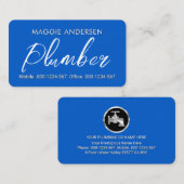 Simple Minimalist Plumber In Blue Layer 名刺 (正面/裏面)