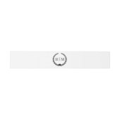 Simple Minimalist Pure White Monogram  招待状ベリーバンド (フラット)