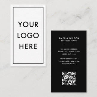 Simple Minimalist QR Code Border Frame Vertical 名刺