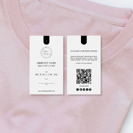 Simple Minimalist QR Code Clothing Price Tag Label