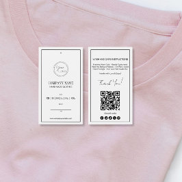 Simple Minimalist QR Code Clothing Price Tag Label