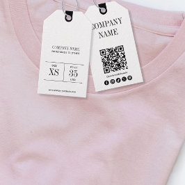 Simple Minimalist QR Code Clothing Price Tag Label ギフトタグ