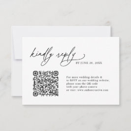 Simple Minimalist QR code Wedding RSVP Cards