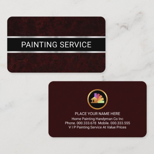 Simple Minimalist Red Grunge Painter 名刺 (正面/裏面)