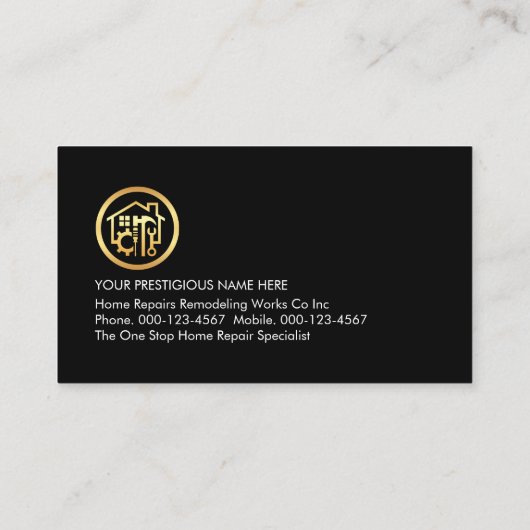 Simple Minimalist Red Roof Handyman Works 名刺 (裏面)