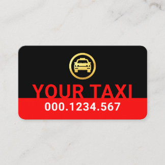 Simple Minimalist Red Taxi Signage 名刺