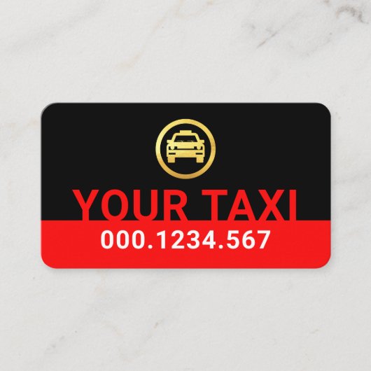 Simple Minimalist Red Taxi Signage 名刺 (正面)