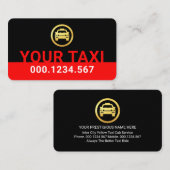 Simple Minimalist Red Taxi Signage 名刺 (正面/裏面)