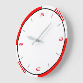 Simple Minimalist Red White and Black ラージ壁時計 (傾斜)