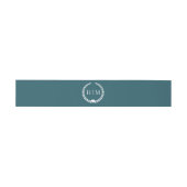 Simple Minimalist Rich Forest Teal Monogram  招待状ベリーバンド (フラット)
