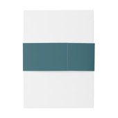 Simple Minimalist Rich Forest Teal Monogram  招待状ベリーバンド (裏面例)