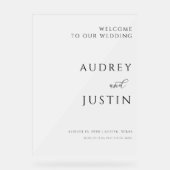 Simple Minimalist Right Justified Welcome アクリルサイン (正面)