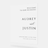 Simple Minimalist Right Justified Welcome アクリルサイン (傾斜)