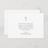 Simple, Minimalist Roman Catholic Baptism サンキューカード (正面/裏面)