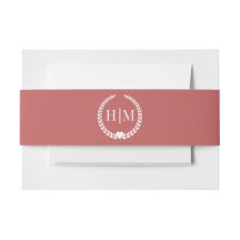 Simple Minimalist Rustic Dusty Rose Monogram