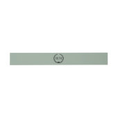 Simple Minimalist Sage Green Monogram 招待状ベリーバンド (フラット)