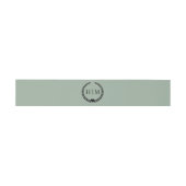 Simple Minimalist Sage Green Monogram  招待状ベリーバンド (フラット)