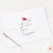 Simple Minimalist Script Adventure Begins Red Hat  ラウンドシール (封筒)