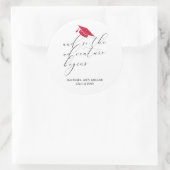 Simple Minimalist Script Adventure Begins Red Hat  ラウンドシール (バッグ)