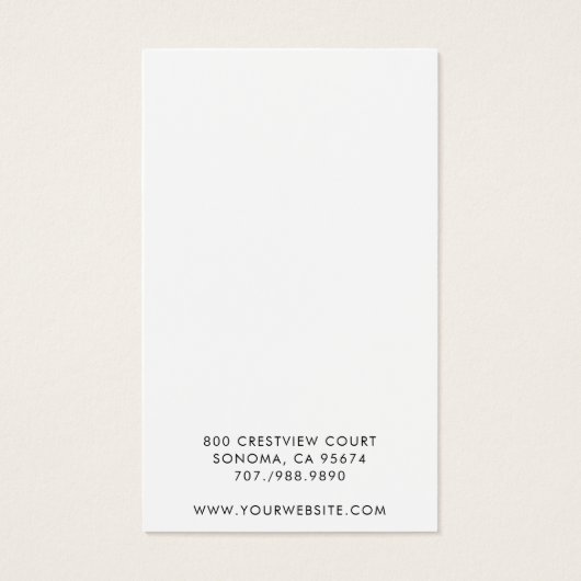 Simple Minimalist Script Logo Display Card (裏面)
