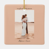 Simple Minimalist Script Photo セラミックオーナメント (裏面)