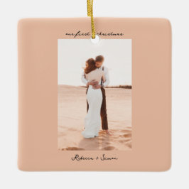 Simple Minimalist Script Photo セラミックオーナメント