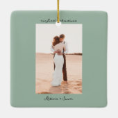 Simple Minimalist Script Photo セラミックオーナメント (裏面)