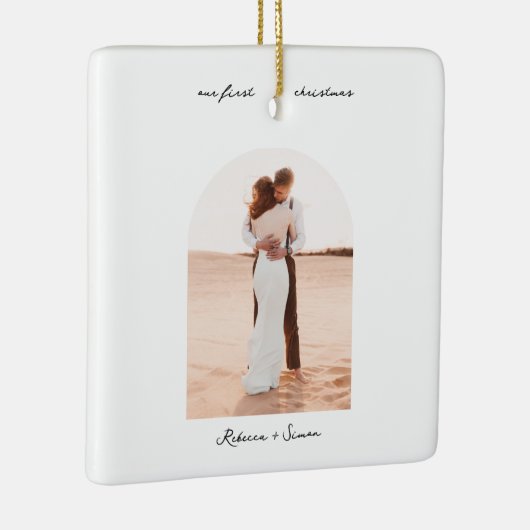 Simple Minimalist Script Photo Boho Arc セラミックオーナメント (右)