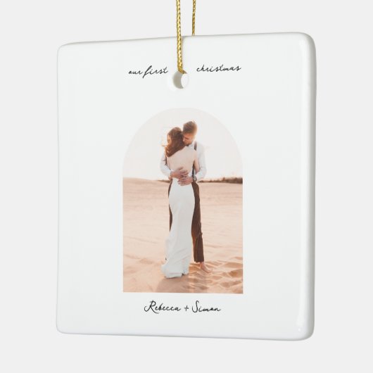 Simple Minimalist Script Photo Boho Arc セラミックオーナメント (左)