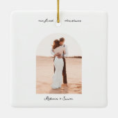 Simple Minimalist Script Photo Boho Arc セラミックオーナメント (裏面)