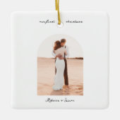 Simple Minimalist Script Photo Boho Arc セラミックオーナメント (正面)