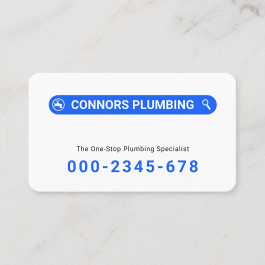 Simple Minimalist Searching Plumber Service 名刺 (正面)