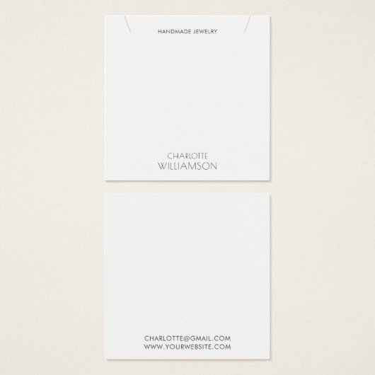 Simple Minimalist Typography Jewelry Display Card (正面&裏面)