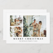 Simple Minimalist Typography Photo Christmas Card シーズンカード (正面/裏面)