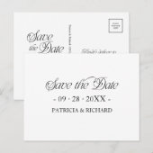 Simple Minimalist Typography Save the Date ポストカード (正面/裏面)