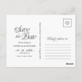 Simple Minimalist Typography Save the Date ポストカード (裏面)