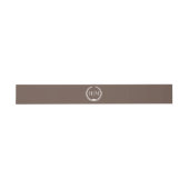 Simple Minimalist Warm Mocha Brown Monogram 招待状ベリーバンド (フラット)