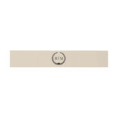 Simple Minimalist Warm Sand Monogram  招待状ベリーバンド (フラット)