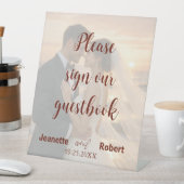 Simple Minimalist Wedding Photo Sunset Beach 台座サイン (インサイチュ)