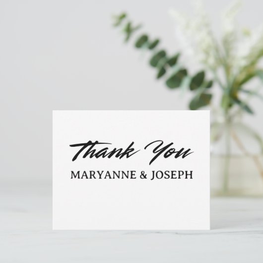 SIMPLE MINIMALIST Wedding Thank You Card ポストカード (スタンド正面)