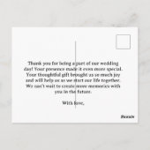 SIMPLE MINIMALIST Wedding Thank You Card ポストカード (裏面)