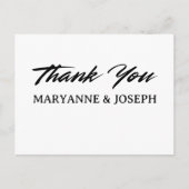 SIMPLE MINIMALIST Wedding Thank You Card ポストカード (正面)