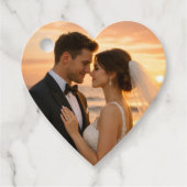 Simple Minimalist Wedding Vows Sunset Beach フェイバータグ (正面)