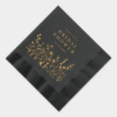 Simple Minimalist  Wildflower Bridal shower Gold 箔ナプキン (右)