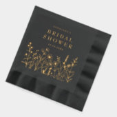 Simple Minimalist  Wildflower Bridal shower Gold 箔ナプキン (左)