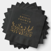 Simple Minimalist  Wildflower Bridal shower Gold 箔ナプキン (インサイチュ (積み重ね))